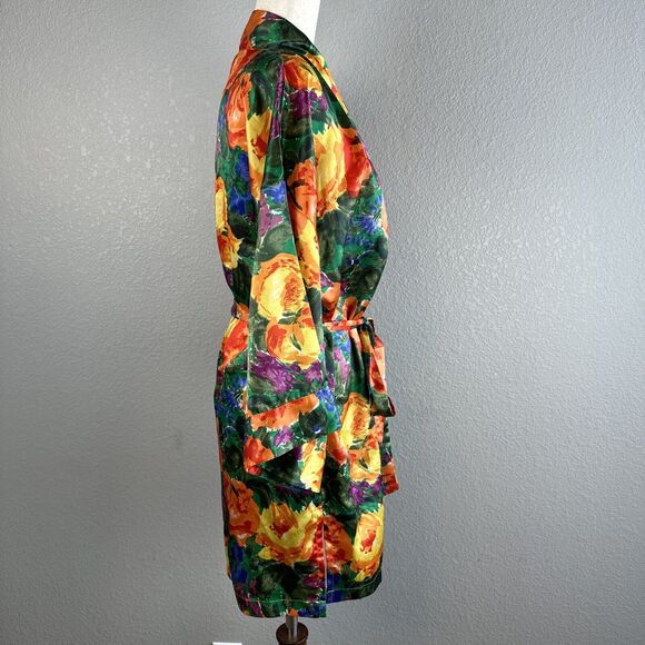 Victoria's Secret Vintage Gold Label Colorful Floral Dressing Robe Size M - Picture 5 of 7